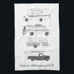 Retro Camper Motorhome RV Vanlife Grått White Kökshandduk<br><div class="desc">Hemmet är där du parkerar det! Dansa ditt kök med den här coolan handduken. Gör en underbar hemmabio eller jubileumsgåva! Du kan anpassa den och även lägga till text. Kolla min affär efter mycket mer färg och mönster plus matchande köket saker!</div>