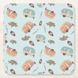 Retro Camper Pappersskydd Underlägg Papper Kvadrat