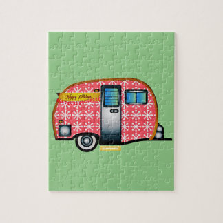 RETRO CAMPER TRAILER CHRISTMAS PUZZLE PUSSEL