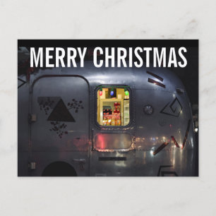 RETRO CAMPER TRAILER CHRISTMAS-vykort Vykort
