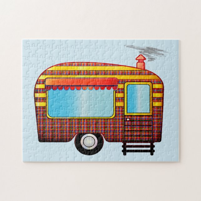 RETRO CAMPER TRAILER JIGSAW PUZZLES PUSSEL (Horisontell)