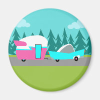 Retro Camper/Trailer och bilmagnet