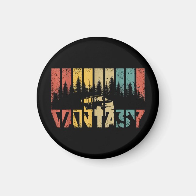 Retro Camper Van Life - Vintage Vanlife Magnet (Framsidan)