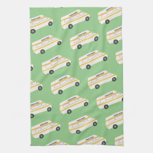 Retro Campervan Motorhome RV för HEM- SÖTSAKHEM Kökshandduk