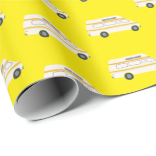 Retro Campervan Motorhome RV Skåpbil Gulna Presentpapper