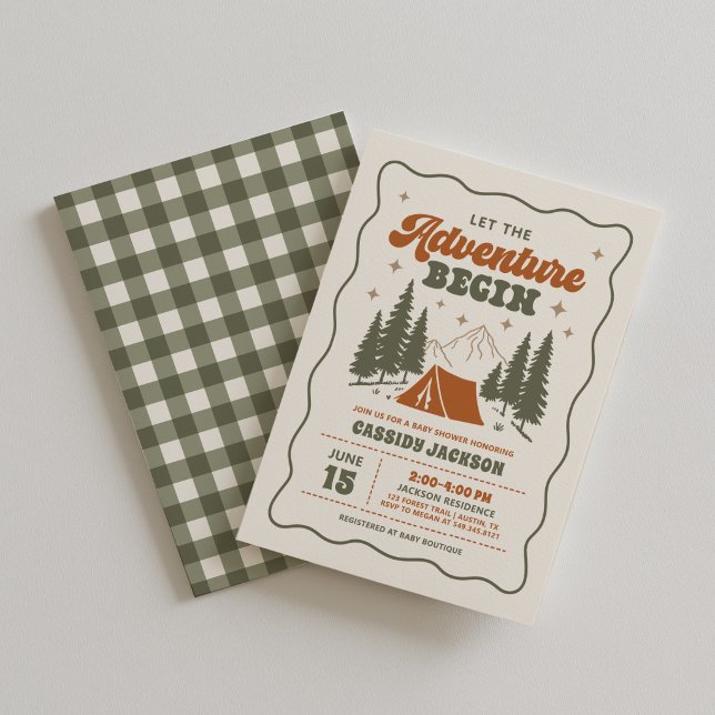 Retro Camping Baby Shower Inbjudningar (Skapare uppladdad)