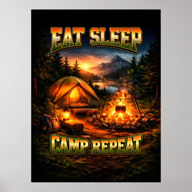 Retro Camping Bootleg Vildmark Poster (Framsidan)