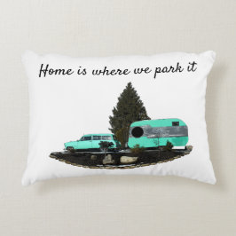 Retro Camping Car Trailer Nomad Dekorativ kudde