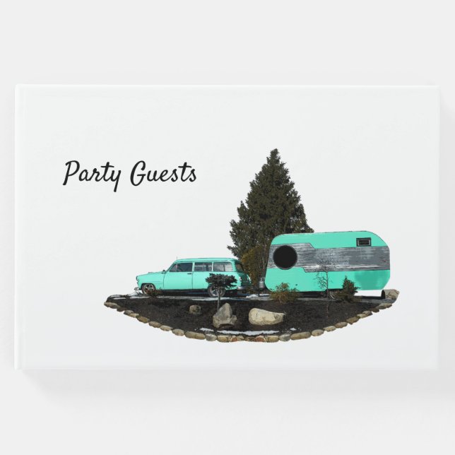 Retro Camping Cariler Guest Bok (Framsida)