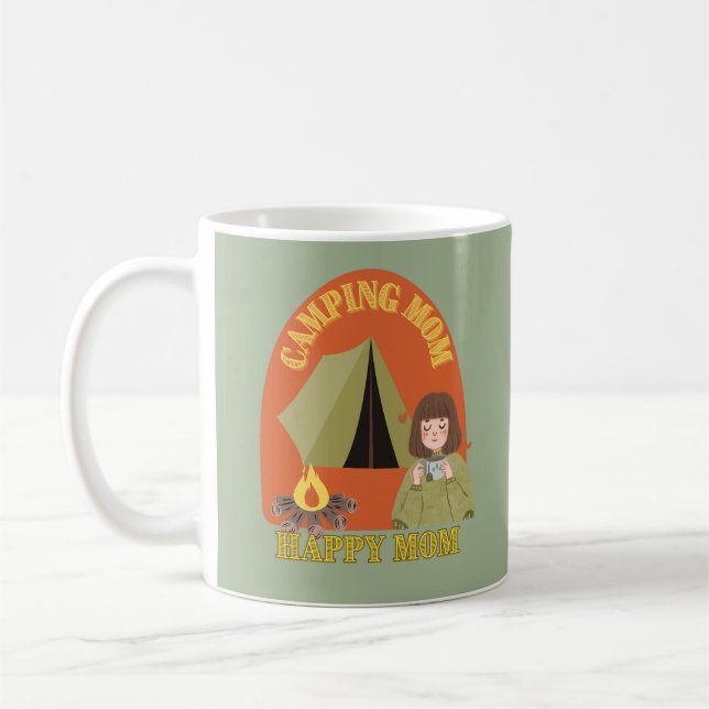 Retro camping mamma drickstek, kamper mamma kaffemugg (Vänster)