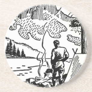Retro Camping Sandstone Underlägg