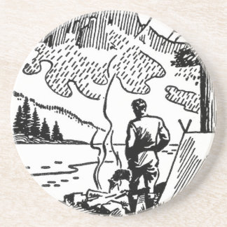 Retro Camping Sandstone Underlägg