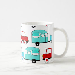 Retro Camping Trailer Turquise Red Vintage bilar Kaffemugg