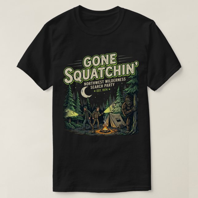 Retro Camping Tröja Skog Träd Stuga  (Design framsida)