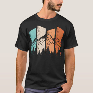 Retro Camping Vandring Natur Landskap T Shirt