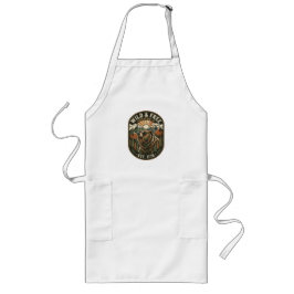 Retro Camping Vandring Utomhus Naturälskare Design Långt Förkläde