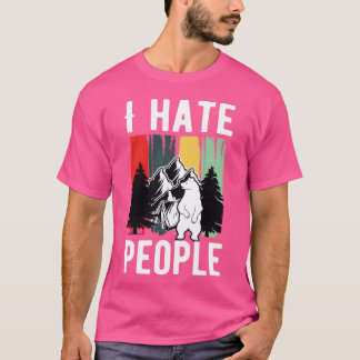 Retro campingdräkt av björn som säger Jag hatar mä T Shirt
