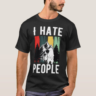 Retro campingdräkt för björn som säger Jag hatar m T Shirt