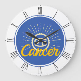 Retro Cancer Zodiac-tecken  Stor Klocka