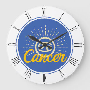 Retro Cancer Zodiac-tecken Stor Klocka