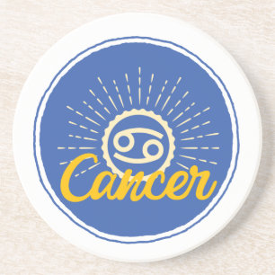 Retro Cancer Zodiaktecken Märke Underlägg