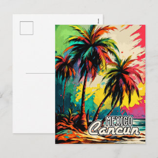 Retro Cancun Mexiko Poster pop Art Travel Helg Vykort