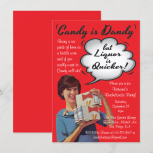 Retro Candy är Dandy Bachelorette-partiets inbjuda Inbjudningar