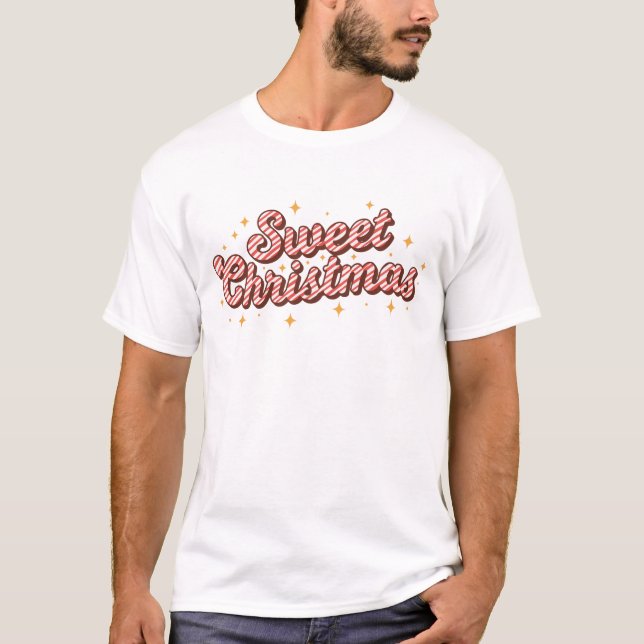 Retro Candy Cane Christmas Shirt | Sweet Holiday T Shirt (Framsida)