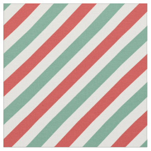 Retro Candy cane jul Rand Red Grönt Tyg