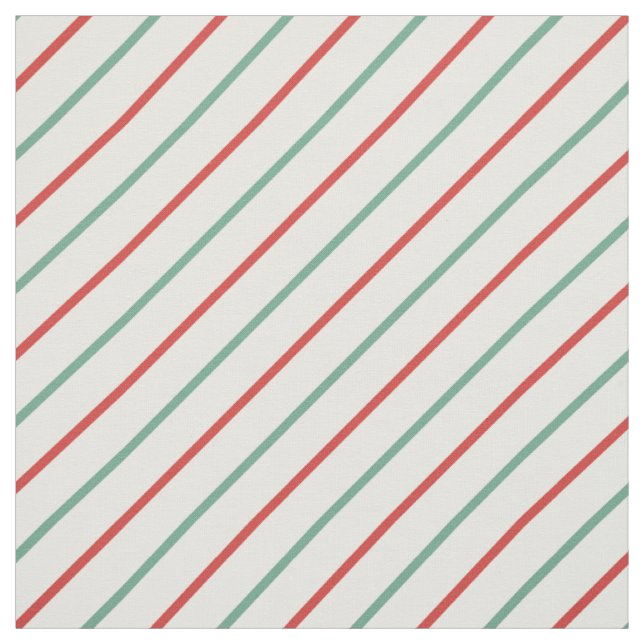 Retro Candy cane jul Rand Red Grönt Tyg (Provkarta)