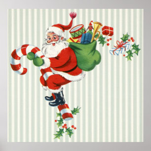 retro candy cane poster