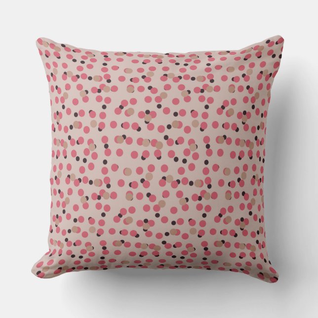 Retro Candy Floss Mid-Century Rosa Prickar   Kudde (Framsida)