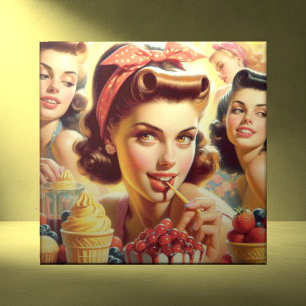 Retro Candy Girls Kakelplatta