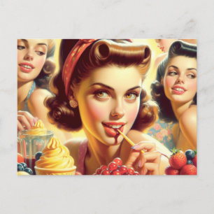 Retro Candy Girls Vykort