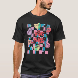 Retro Candy Heart Teacher Valentine Day du är T Shirt