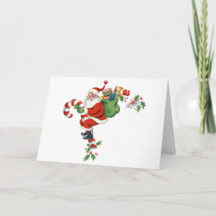 Retro-Candy-Käpp-Santa Helgkort