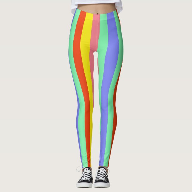 Retro Candy Rand - 1 Kärlek Leggings (Framsida)