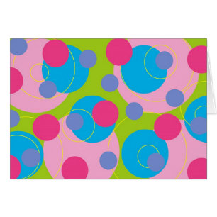 Retro Candy Rosa Dots Funky Groovy Card OBS Kort