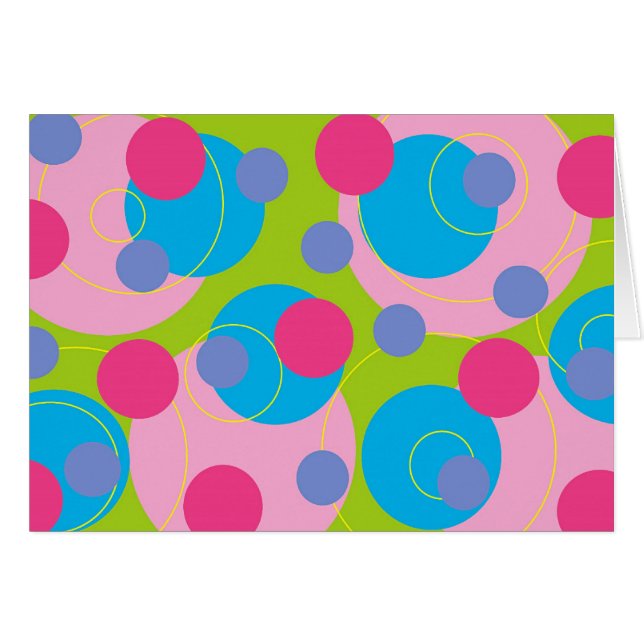 Retro Candy Rosa Dots Funky Groovy Card OBS Kort (Framsidan Horizontal)