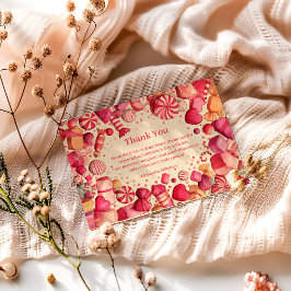 Retro Candy Sweets Valentine Party Tack Kort