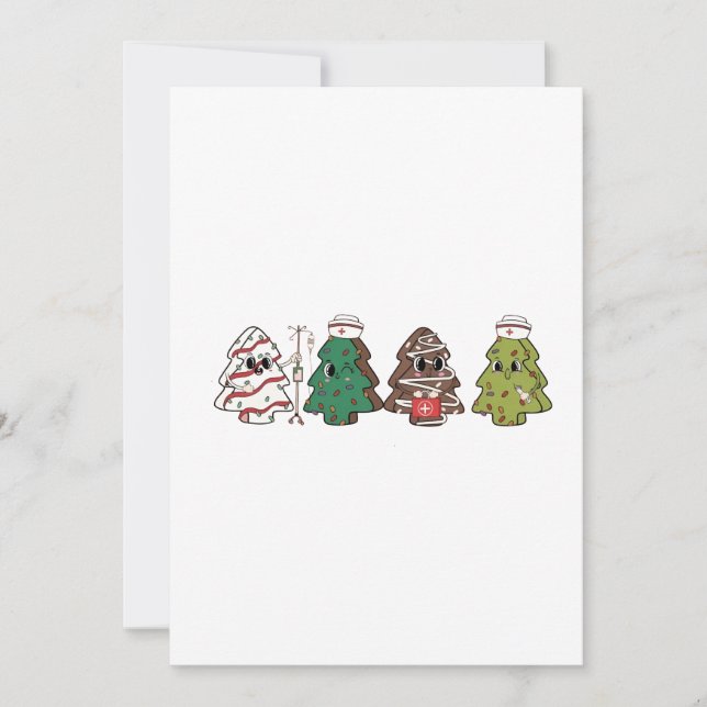 Retro Candy Träd jul Rosa Bow Coquette Inbjudningar (Framsida)