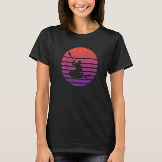 Retro Canoe Polo Silhouette Vatten Team Sports T Shirt (Framsida)