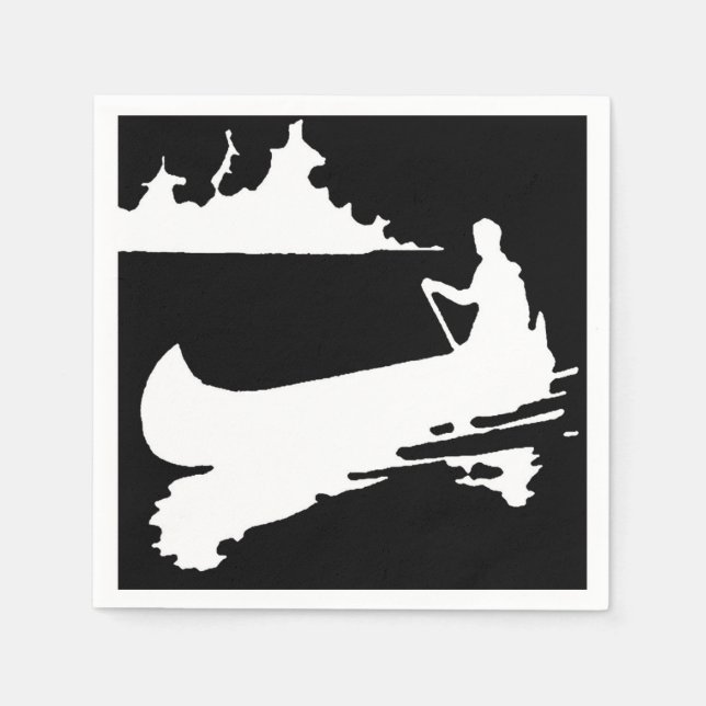 Retro Canoe Silhouette Pappersservett (Framsidan)