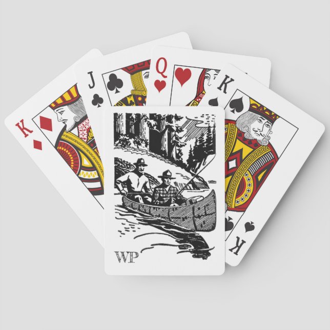 Retro Canoeing Monogram Casinokort (Baksidan)
