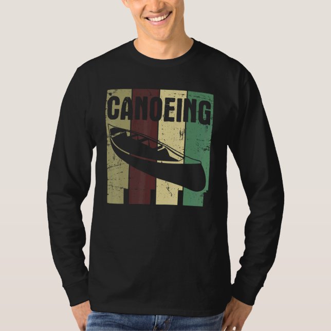 Retro Canoeing Paddle Paddling Canoeist Kayak Kaya T Shirt (Framsida)