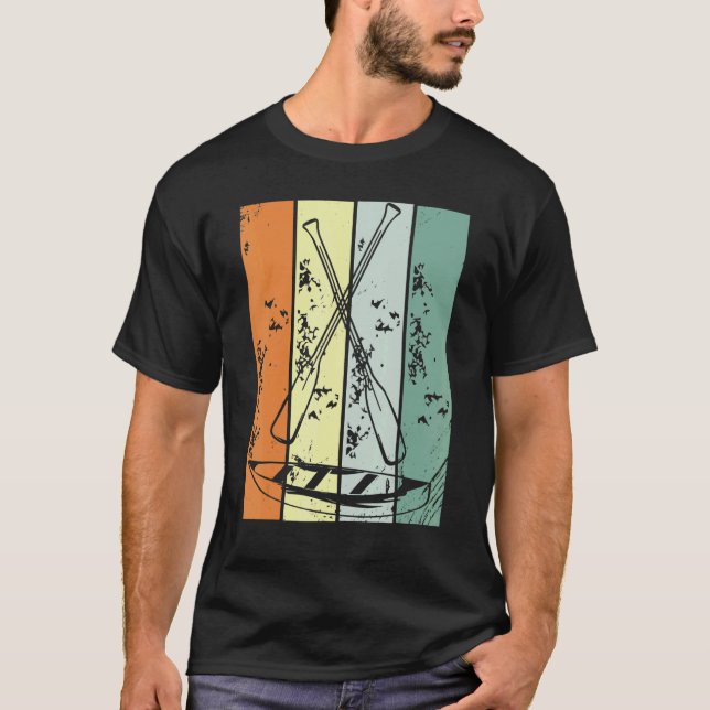Retro Canoeing Paddle Paddling Canoeist Kayak Kaya T Shirt (Framsida)