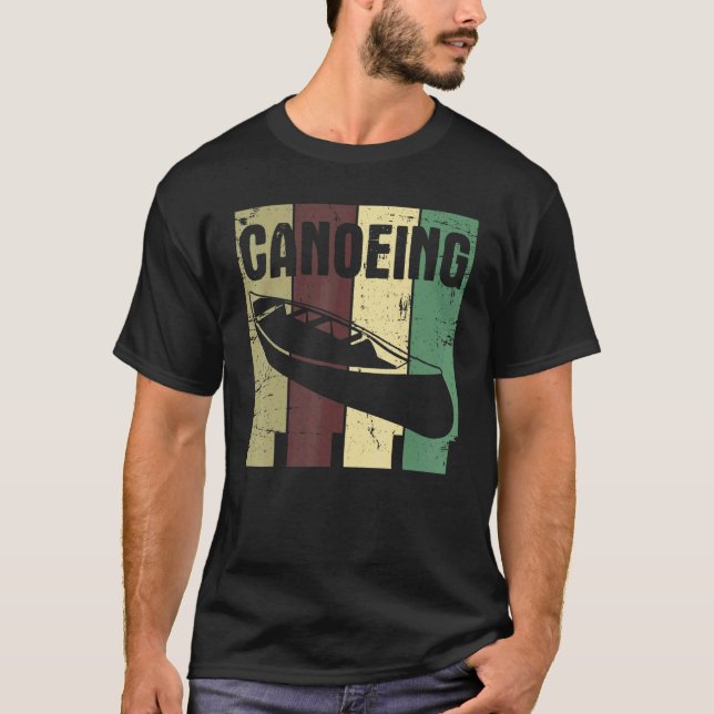 Retro Canoeing Paddle Paddling Canoeist Kayak Kaya T Shirt (Framsida)