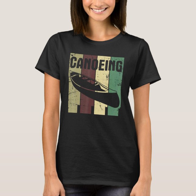 Retro Canoeing Paddle Paddling Canoeist Kayak Kaya T Shirt (Framsida)