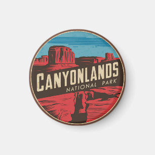 Retro Canyonlands nationalpark Travel Emblem Magnet
