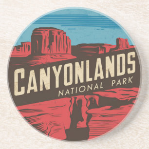 Retro Canyonlands nationalpark Travel Emblem Underlägg